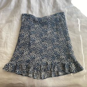 skirt blue floral abercrombie and finch xxs